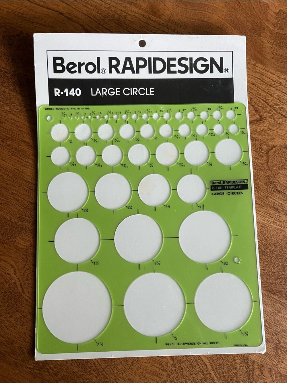 Berol Rapidesign R-140 Large Circle Template